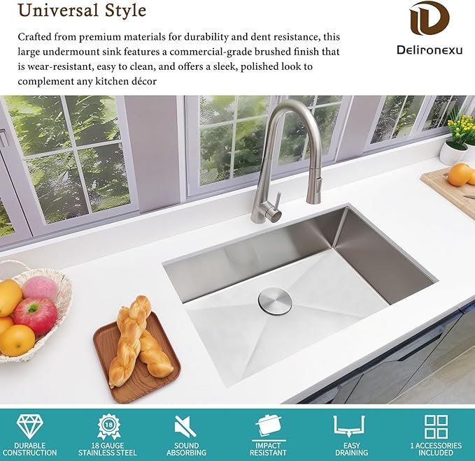 Delironexu 30-Inch Undermount Kitchen Sink