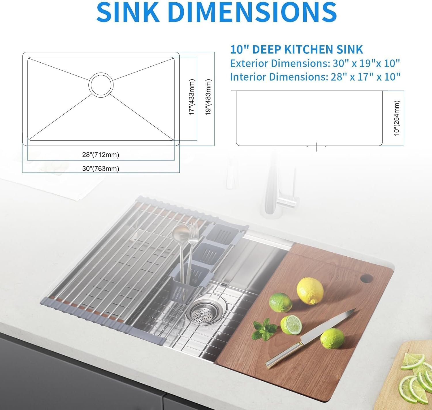 SANYCASA 30-inch undermount workstation kitchen sink best budget