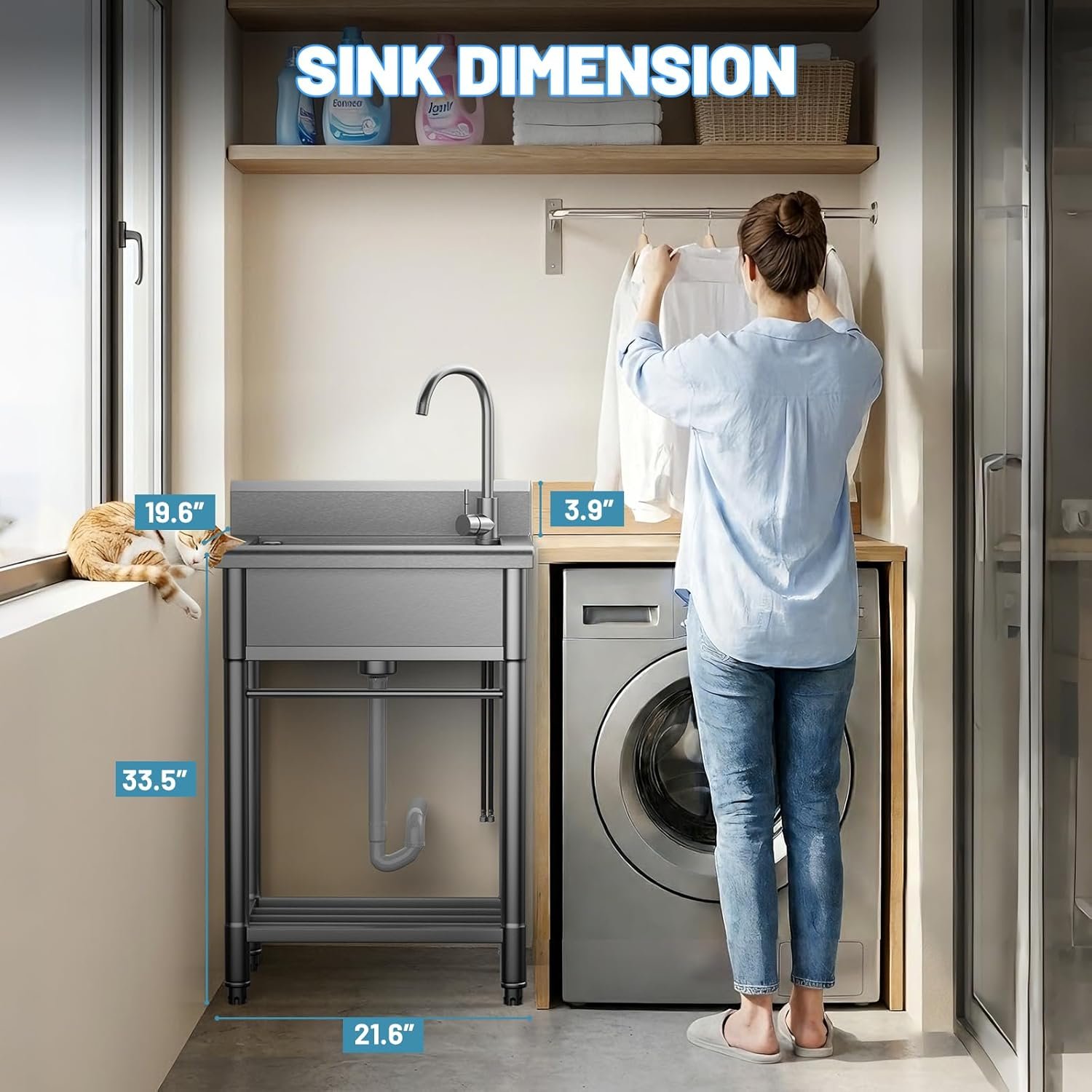 Utility Sink Free Standing Single Bowl